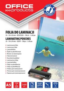 Opakowanie Folia do laminacji Office Products 154x216mm błyszcząca 100 sztuk
