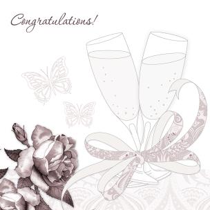 Opakowanie Karnet Swarovski kwadrat CL0106 Ślub kieliszki