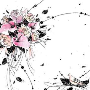 Opakowanie Karnet Swarovski kwadrat CL2508_BL Bukiet kwiatów