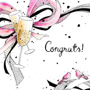 Opakowanie Karnet Swarovski kwadrat CL2510 Ślub szampan