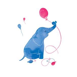 Opakowanie Karnet Swarovski kwadrat Niebieski słoń