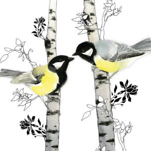 Opakowanie Karnet Swarovski kwadrat Ptaszki na drzewach