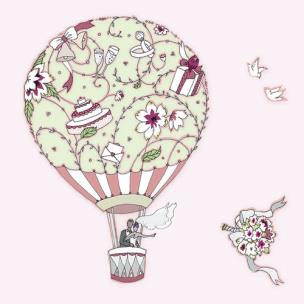 Opakowanie Karnet Swarovski kwadrat Ślub balon