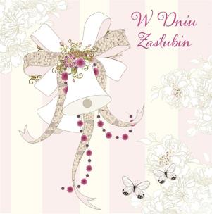 Okładka książki Karnet Swarovski kwadrat Ślub dzwonki