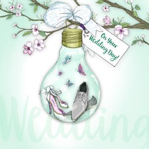 Okładka książki Karnet Swarovski kwadrat Ślub żarówka