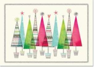 Opakowanie Karnety świątczne Delux Kolorowe choinki (20szt)