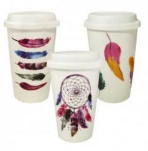 Opakowanie Kubek z przykrywką 400ml - pióra