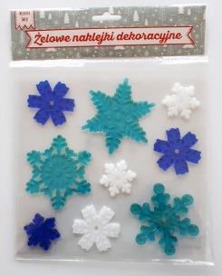Opakowanie Naklejki żelowe śniezynki 9 elementów