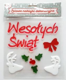 Opakowanie Naklejki żelowe Wesołych Świąt