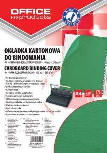 Okładka książki Okładka do bindowania Office Products A4 kartonowa 100 sztuk zielona/skóropodobna