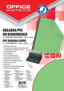 Opakowanie Okładki do bindowania OFFICE PRODUCTS A4 100 sztuk zielone transparentne