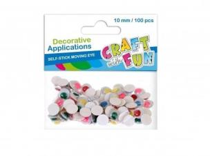 Ozdoba dekoracyjna kolorowe oczy 10mm 100el. Wydawca: Craft With Fun. Multiszop.pl Opakowanie Ozdoba dekoracyjna kolorowe oczy 10mm 100el