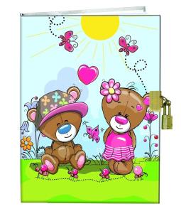 Opakowanie Pamiętnik z kłódką 13x18cm Misie