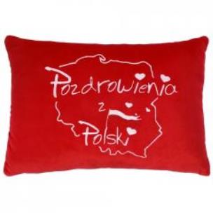 Opakowanie Poduszka Pozdrowienia z Polski czerwona 30cm