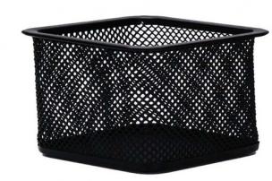 Opakowanie Pojemnik na spinacze Q-Connect metalowy kwadrat czarny