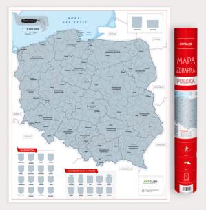 Okładka książki Polska mapa zdrapka 1:1 500 000