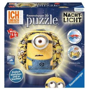 Opakowanie Puzzle 3D Minionki kuliste 72 Lampka