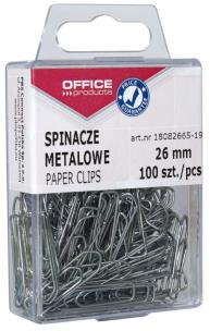 Opakowanie Spinacze metalowe srebrne 100 sztuk
