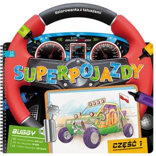 Okładka książki Superpojazdy. Kolorowanka z tatuażami cz.1