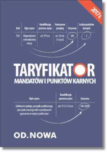 Okładka książki Taryfikator mandatów i punktów karnych