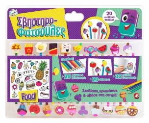 Opakowanie Zestaw kredek i gumek do mazania Jedzenie