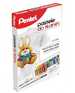 Opakowanie Zestaw pastele do tkanin 15 kol + długopis PENTEL