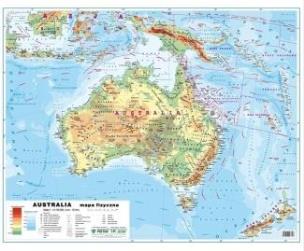 Okładka książki Australia 1:12 100 000 mapa pol. i fiz. ścienna