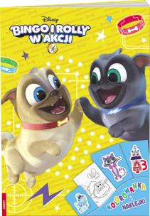 Okładka książki Bingo i Rolly w akcji Kolorowanka i naklejki