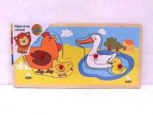 Opakowanie Drewniana układanka z pinezkami - Kaczka i kura