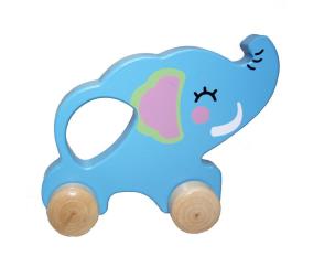 Opakowanie Drewniane zwierzątko do pchania Słoń