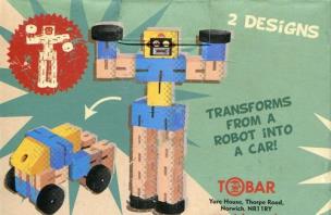 Opakowanie Drewniany samochodorobot niebieski