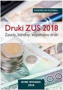 Okładka książki Druki ZUS 2018 Zasady korekty wypełnione druki Vademecum płatnika