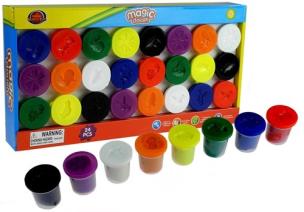 Opakowanie Duży zestaw 24 kubeczków z ciastoliną różne kolory