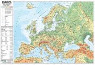Okładka książki Europa 1:10 000 000 mapa pol. i fiz. ścienna