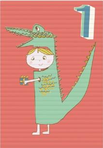 Opakowanie Karnet B6 z kopertą Urodziny 1 chłopiec