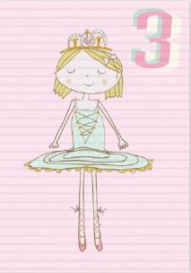 Opakowanie Karnet B6 z kopertą Urodziny 3 dziewczynka