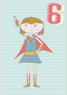 Opakowanie Karnet B6 z kopertą Urodziny 6 dziewczynka