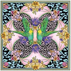 Opakowanie Karnet kwadrat z kopertą Tropical Parrots