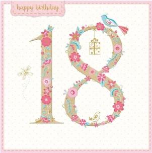 Opakowanie Karnet kwadrat z kopertą Urodziny 18