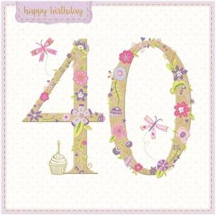 Opakowanie Karnet kwadrat z kopertą Urodziny 40