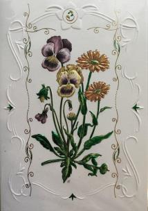 Okładka książki Karnet kwiaty bratki 12x18 + koperta