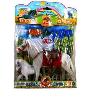 Opakowanie Koń z siodłem siwy