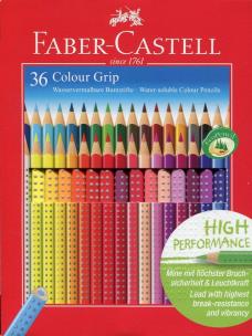 Kredki Grip 36 kolorów. Wydawca: Faber-Castell. Multiszop.pl Opakowanie Kredki Grip 36 kolorów
