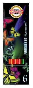 Opakowanie Kredki Progresso Fluorescencyjne 6 kolorów