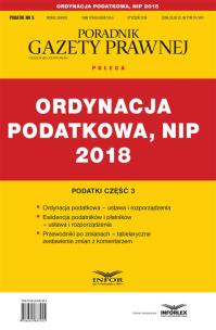 Okładka książki Ordynacja Podatkowa NIP 2018 Podatki Część 3