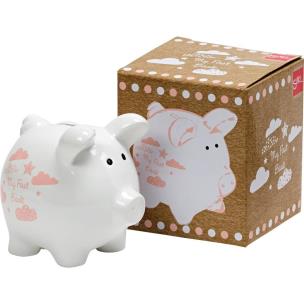 Opakowanie Pierwsza dziecięca biało-różowa skarbonka SUKI