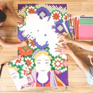 Opakowanie Pikselowe wyklejanki Kwiaty