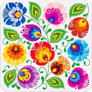 Opakowanie Podkładka korkowa FOLK - łowicka biała