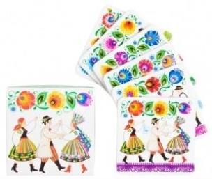 Opakowanie Podkładki korkowe FOLK-zest.6 szt-wesele łowickie