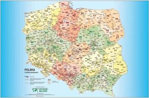 Opakowanie Polska mapa kodów pocztowych. Podkladka na biurko